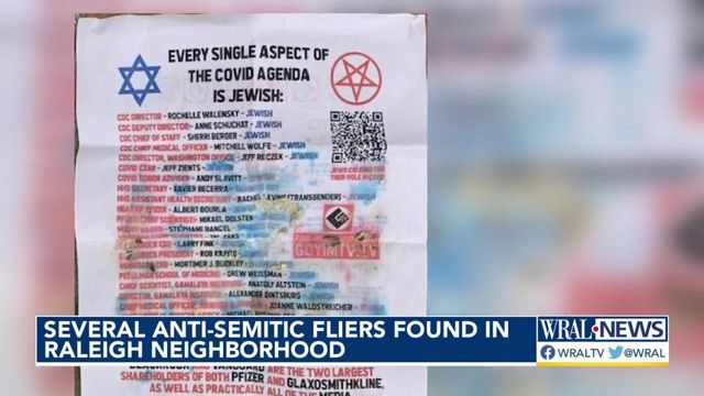 Anti-Semitic fliers distributed in Raleigh neighorhood with large Jewish presence 