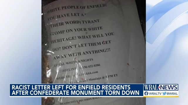 Enfield residents says they won't be intimidated by racist letters