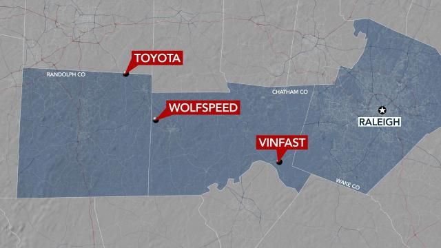 3 large companies investing in western part of Triangle