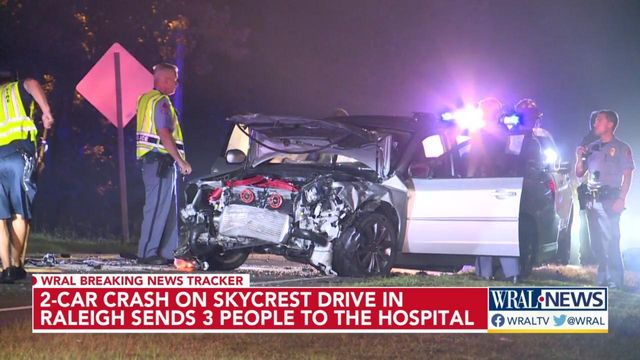 Collision in Raleigh sends 3 people to the hospital