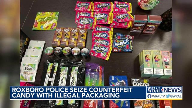Police seize dozens of counterfeit candies and snacks containing THC in Roxboro stores