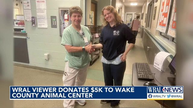 WRAL viewer donates $5K to Wake County Animal Center
