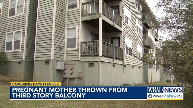 Pregnant mother thrown from balcony