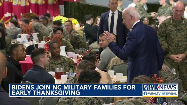 The Bidens join military families in NC for early Thanksgiving