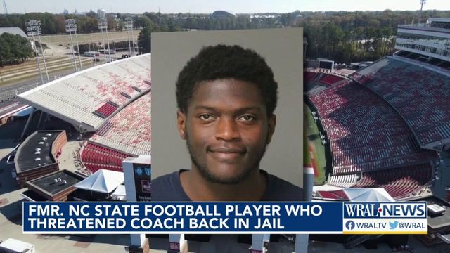 Former NC State football player back in jail