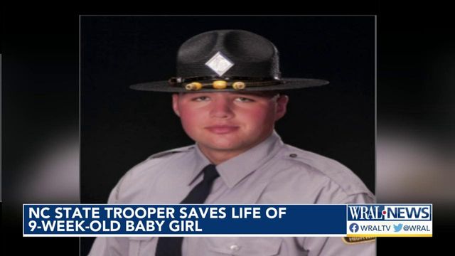 NC State Trooper saves baby girl after being unresponsive