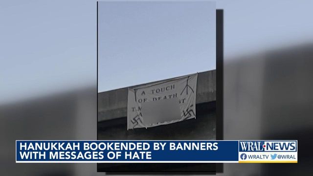 Second antisemitic banner appears over Moore County highway