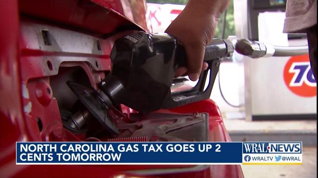 North Carolina gas tax goes up 2 cents January 1