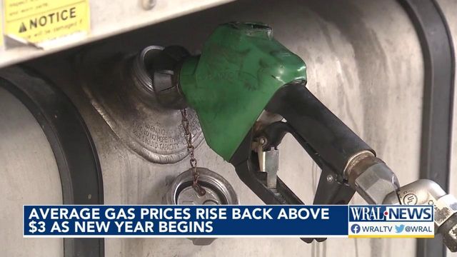 Average gas prices rise back above $3 as new year begins