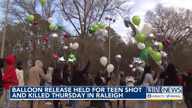 Balloon release held for teen shot, killed in Raleigh
