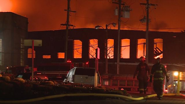 Eden's former Spray Cotton Mill building up in flames; creates hours-long fire fight