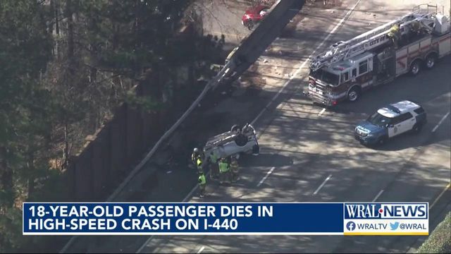 Teen passenger dies in high-speed crash on I-440