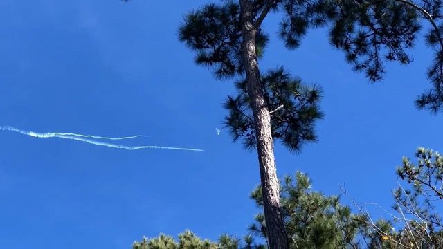 See the moment a fighter jet shot down a suspected Chinese spy balloon off Carolina coast