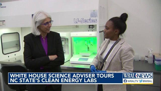 White House science advisor tours NC State's clean energy labs