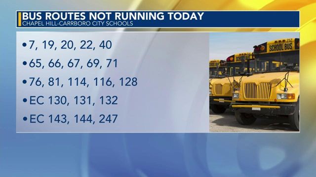 21 bus routes canceled at Chapel Hill-Carrboro City Schools; staff out sick
