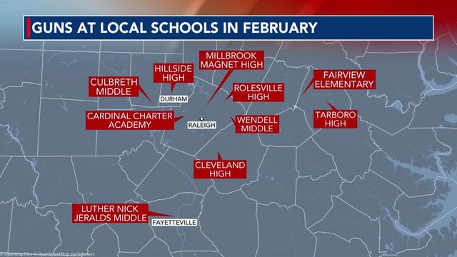 At least 10 guns seized at local schools in last month