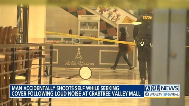 Man accidentally shoots self while seeking cover following loud noise at Crabtree Valley Mall