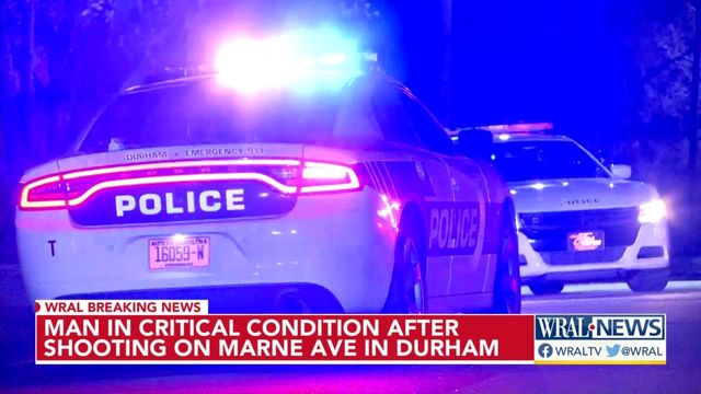 Man in critical condition after shooting on Marne Ave in Durham