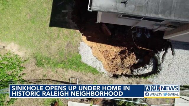 Sinkhole makes Raleigh home unliveable