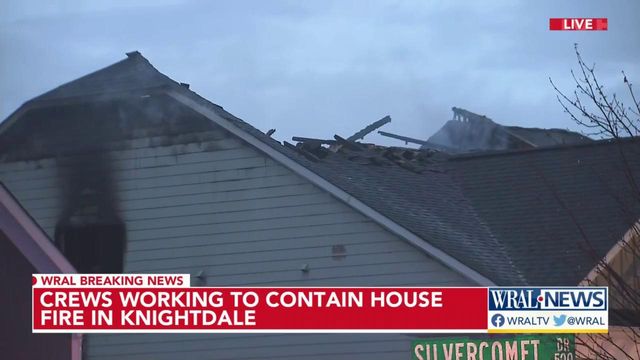 Crews work to contain house fire in Knightdale