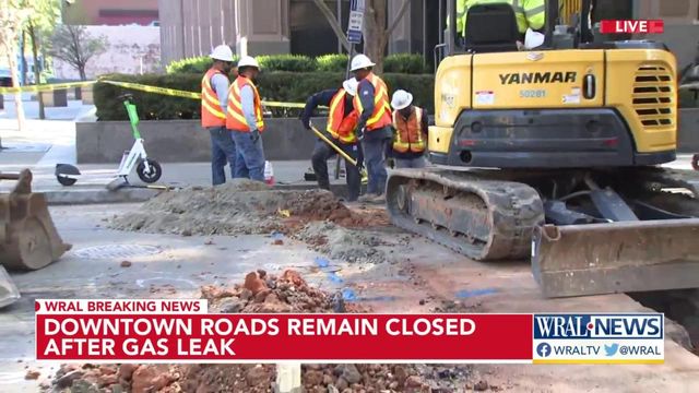 Downtown Raleigh traffic tangled after gas leak, repairs