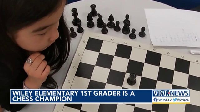 First grader Anungoo Chinzorig is Wiley Elementary School chess championship