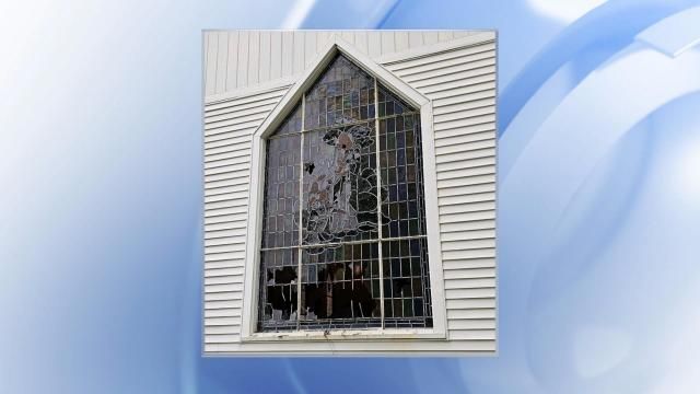 Over the weekend, Granville County deputies said vandals damaged Grove Hill Church. Photo courtesy of the Granville County Sheriff's Office.