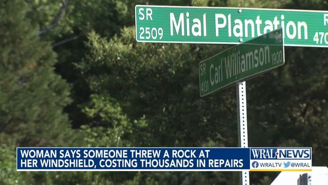 Local woman says a rock was thrown at windshield, costing thousands in repair
