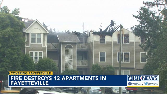 Fire destroys 12 units at Fayetteville apartment complex