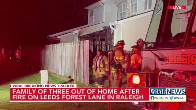 Family of three out of home after fire on Leeds Forest Lane in Raleigh