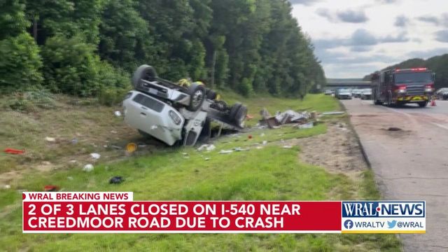 Two of three lanes closed on I-540 near Creedmor Road due to crash