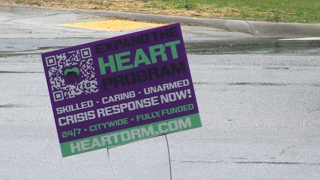 Across the Bull City, signs show support for first responders