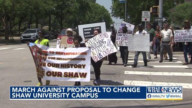 Shaw University alum march against proposal to change campus rezoning
