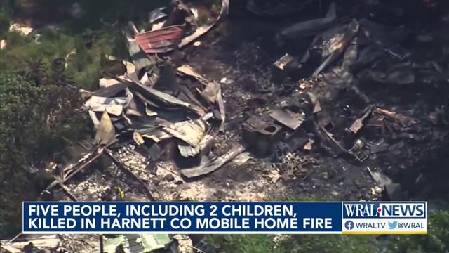 Five people, including two children, killed in Harnett County moile home fire