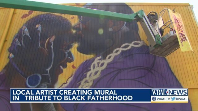 Local artist creating mural in tribute to Black fatherhood