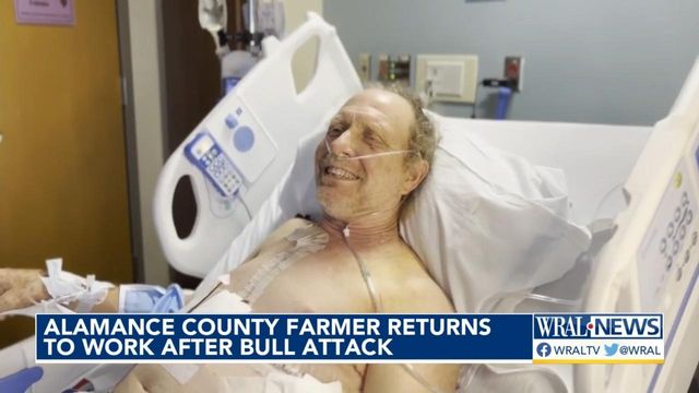 Alamance County farmer returns to work after bull attack