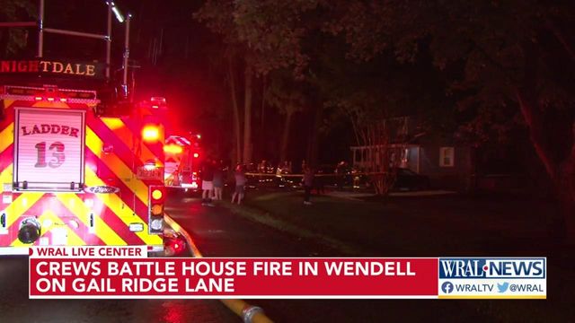 Crews battle house fire in Wendell on Gail Ridge Lane