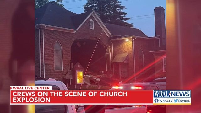 Crews on the scene of church explosion in Franklinville 