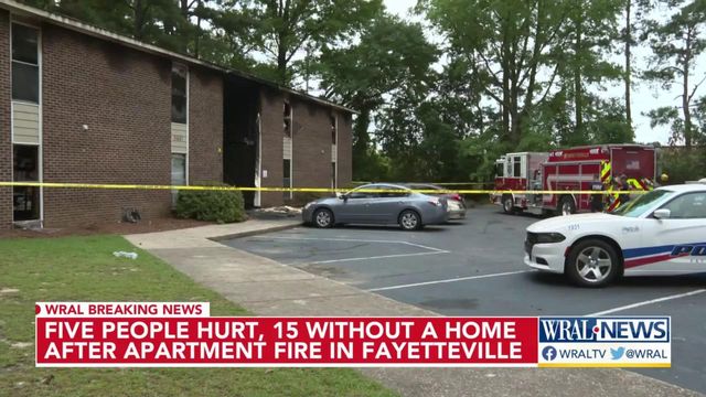 5 hurt, 15 without a home after fire at Fayetteville apartments