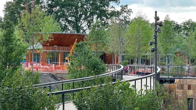 Giant birds, elevated skywalk: Firsthand look at progress on Cary's Downtown Park
