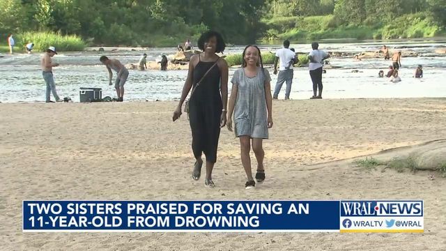 Two sisters praised for saving an 11-year-old from drowning