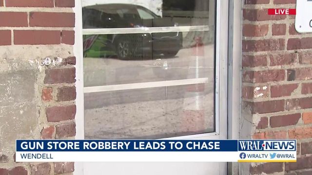 Wendell gun store robbed, leading to chase along I-440