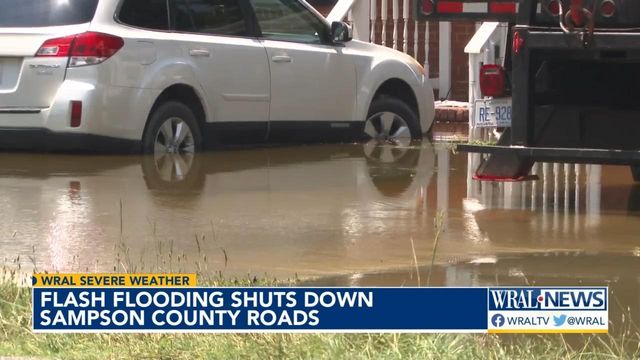 Flash flooding prompts NC DOT to close roads in Sampson County
