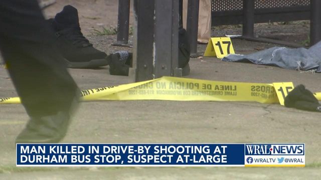 Police investigating crime scene at Durham bus stop