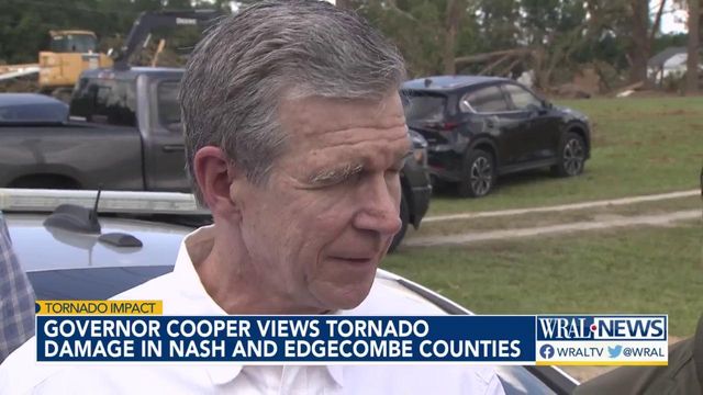 Governor Cooper views tornado damage in Nash and Edgecombe counties