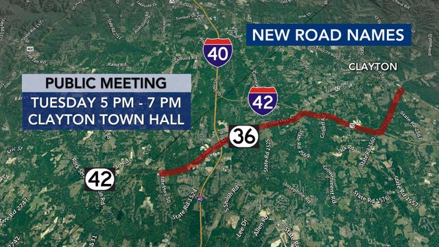 I-42 would east travel from Triangle to Morehead City