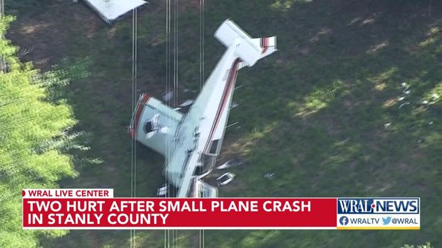Photos: Two hurt after small plane crash in Stanly County, officials say