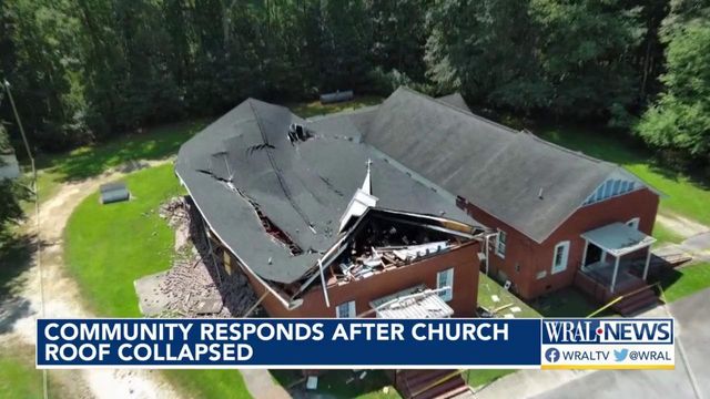 Roof collapses after fire at Zion Cross Baptist Church in Nash County