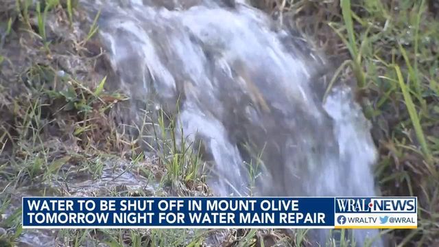 Water to be shut off in Mount Olive Sunday night 