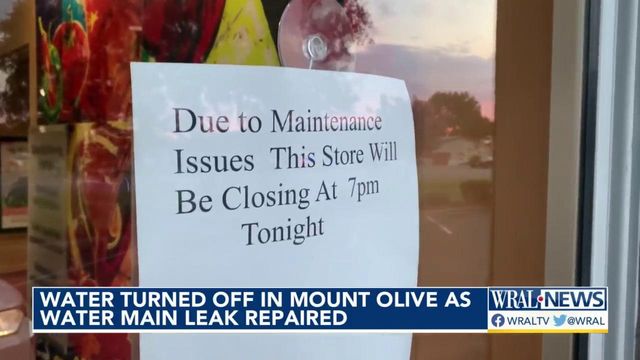 Water turned off in Mount Olive as water main leak repaired